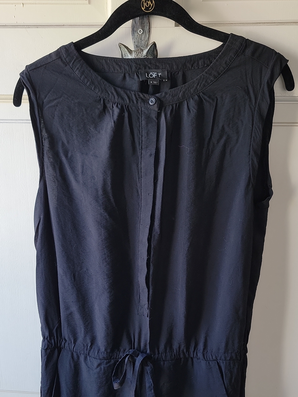 LOFT black Sleeveless Drawstring Waist jumpsuit